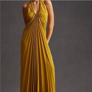 Anthropologie Pleated Halter Dress